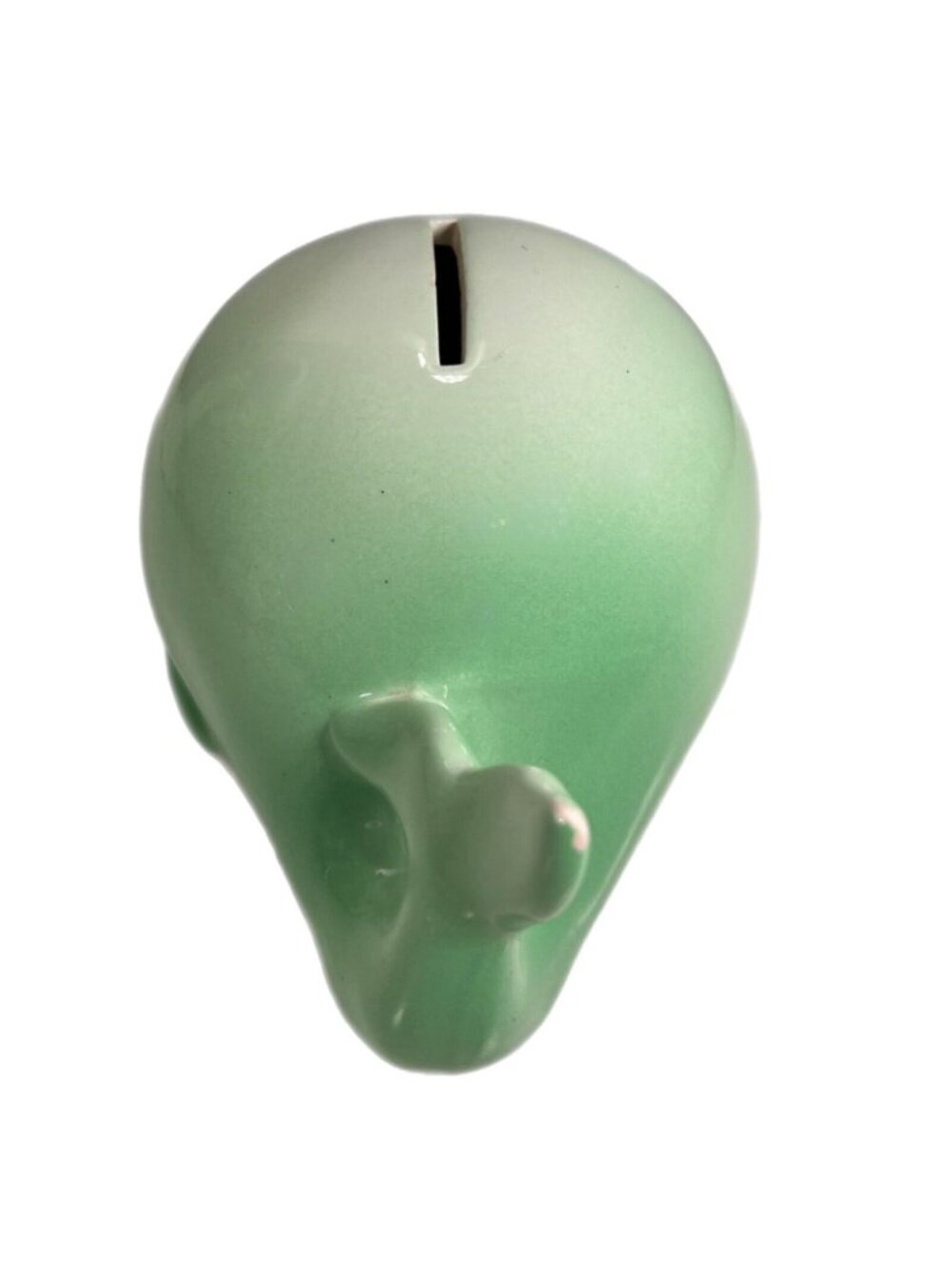 Ceramic Pottery Green Whale Coin Savings Bank with Plug Eyelashes Taiwan HTF - Picture 5 of 12